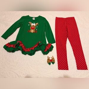 Ricrac & Ruffles Reindeer Set with Matching Bow